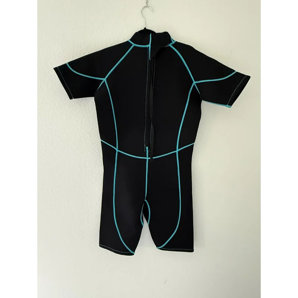 NeoSport Neo Gear Wetsuit XL Black Turquoise Shorty Spring Suit Neoprene